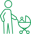 icon of man and baby carriage
