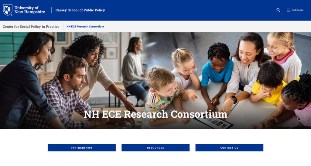 The ECE Research Consortium website homepage